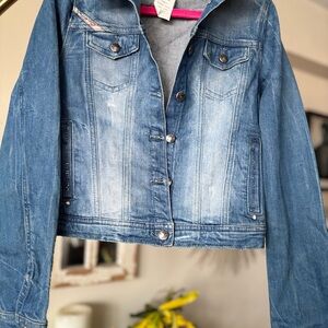 Diesel Girls Blue Studded Denim Jacket